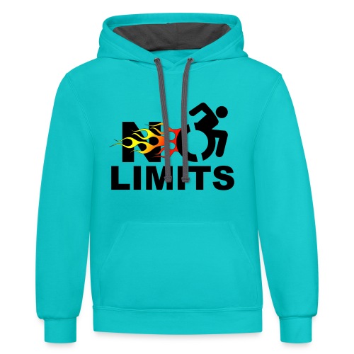 No limits for me with my wheelchair - Unisex Contrast Hoodie