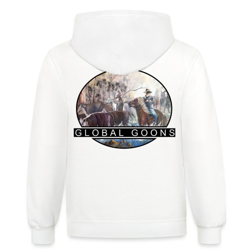 G L O B A L horses in the back - Unisex Contrast Hoodie