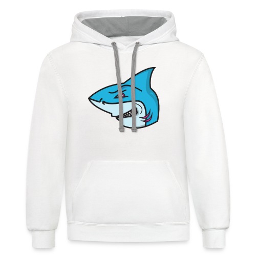 MrFish Vlogs Shark Logo - Unisex Contrast Hoodie
