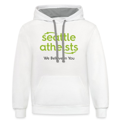 Seattle Atheists -(light background) - Unisex Contrast Hoodie