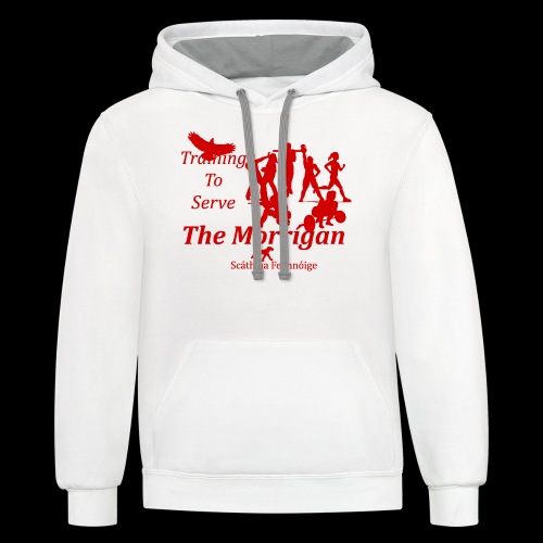 Training to Serve The Morrigan - red - Unisex Contrast Hoodie