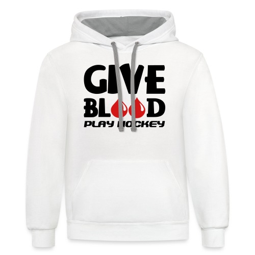 Give Blood, Play Hockey - Unisex Contrast Hoodie