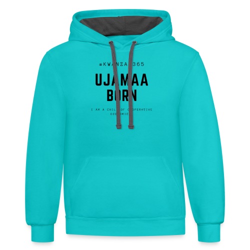 ujamaa born shirt - Unisex Contrast Hoodie