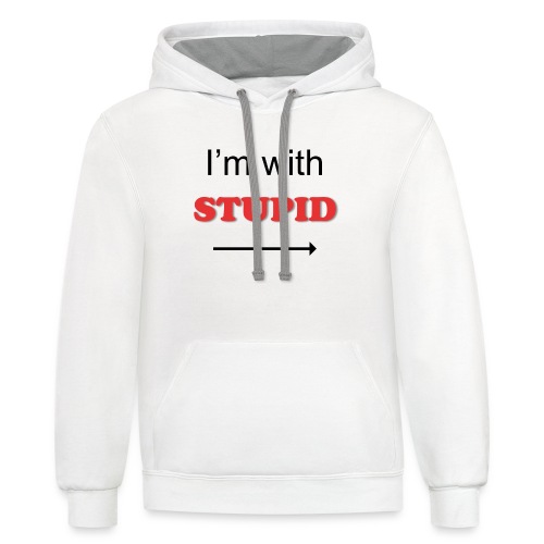 I'm with Stupid - Red - Unisex Contrast Hoodie