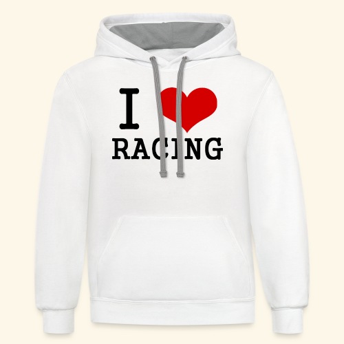 I love racing - Unisex Contrast Hoodie
