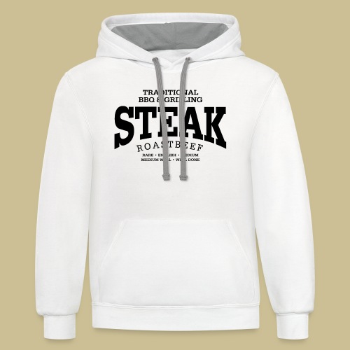 Steak (black) - Unisex Contrast Hoodie