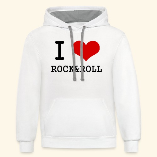 I love rock and roll - Unisex Contrast Hoodie