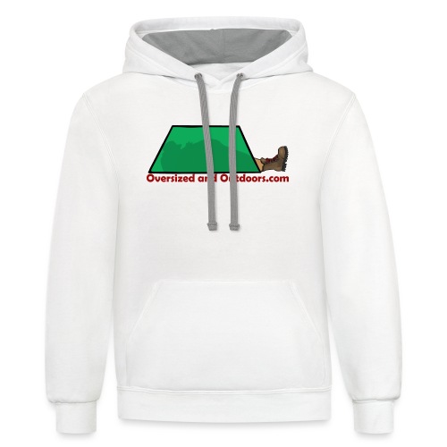 Oversized and Outdoors Logo - Unisex Contrast Hoodie