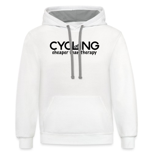 Cycling Cheaper Therapy - Unisex Contrast Hoodie