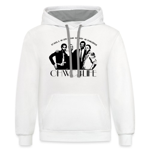 ohwc text silhouette blk & wh with crew names - Unisex Contrast Hoodie