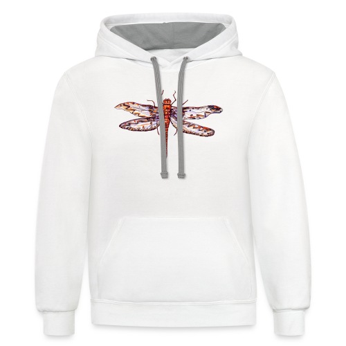 Dragonfly red - Unisex Contrast Hoodie