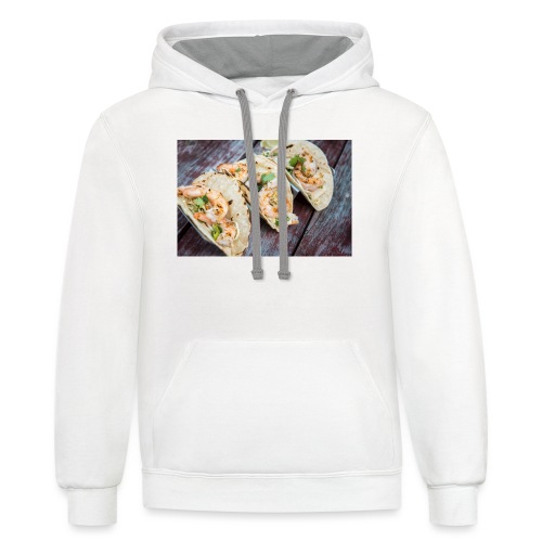 Grilled Shrimp Tacos - Unisex Contrast Hoodie