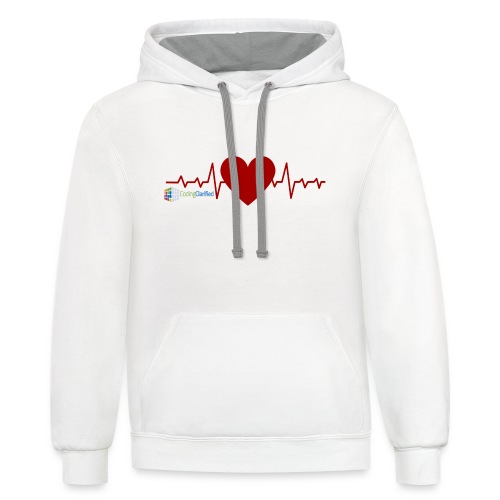 Heart with Heartbeat, Loving Medical Coding - Unisex Contrast Hoodie