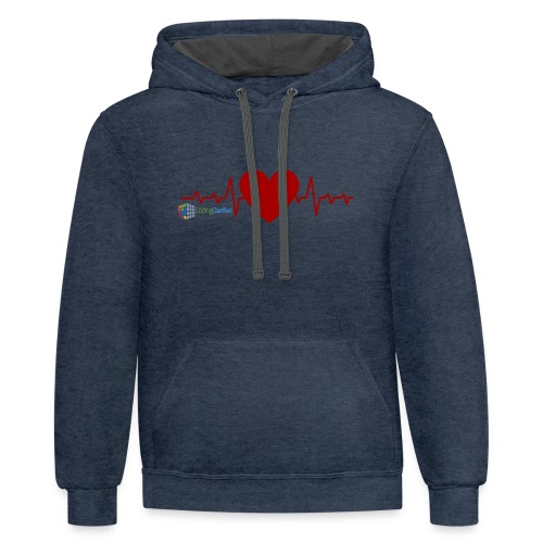 Heart with Heartbeat, Loving Medical Coding - Unisex Contrast Hoodie