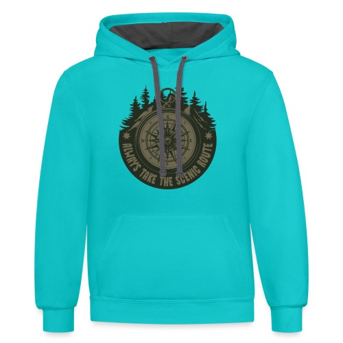 Always Take the Scenic Route - Unisex Contrast Hoodie
