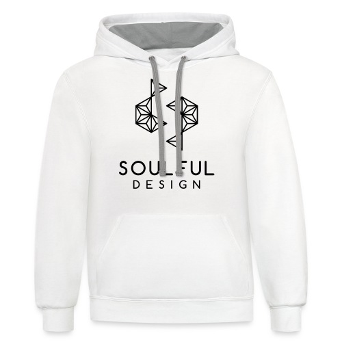 Soulful Design Logo Black - Unisex Contrast Hoodie