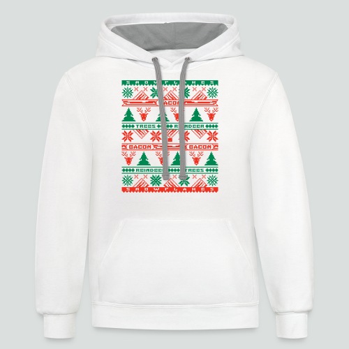 Bacon Ugly Sweater 1 - Unisex Contrast Hoodie