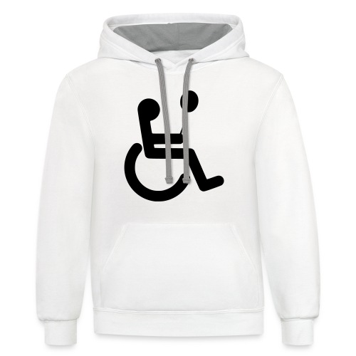 Image of wheelchair user with balloon # - Unisex Contrast Hoodie