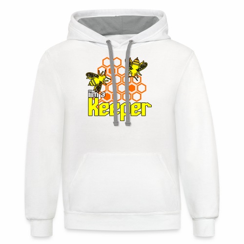 I'm A Keeper Beekeeper Design Honeycomb Bees - Unisex Contrast Hoodie