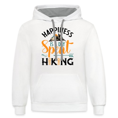 Happiness is a Day Spent HikingHiking - Unisex Contrast Hoodie
