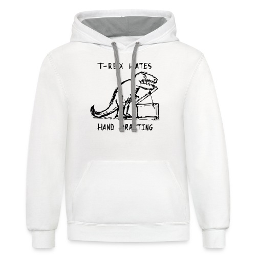 Architecture T-Rex Hates Hand Drafting - Unisex Contrast Hoodie