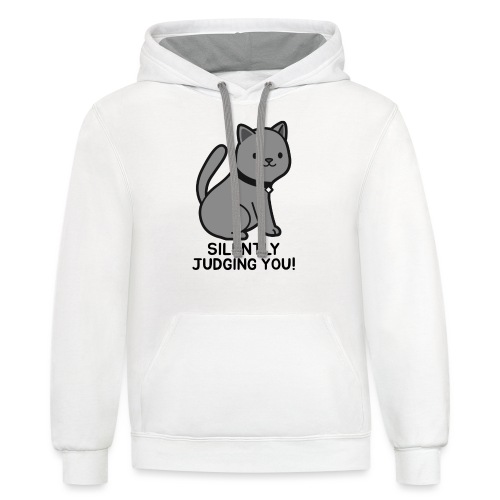 SILENTLY JUDGING YOU! - Unisex Contrast Hoodie