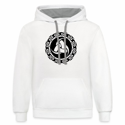 Triskelion - The 3 Horns of Odin Gift Ideas - Unisex Contrast Hoodie
