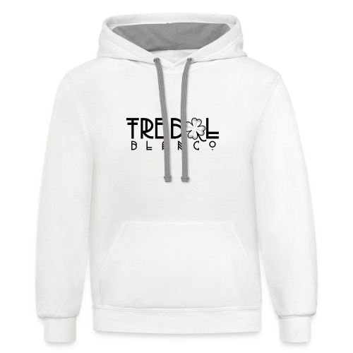 TB Stacked Logo with Classic clover - Unisex Contrast Hoodie