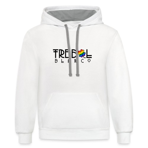 TB Stacked Logo with PRIDE clover - Unisex Contrast Hoodie