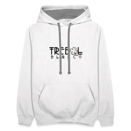 TB Stacked Logo with Classic clover with color - Unisex Contrast Hoodie