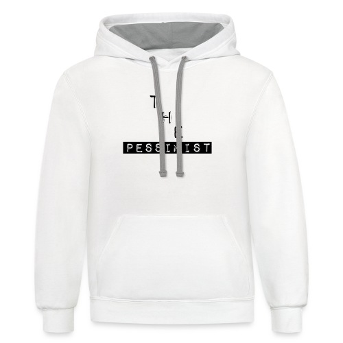 The Pessimist Abstract Design - Unisex Contrast Hoodie