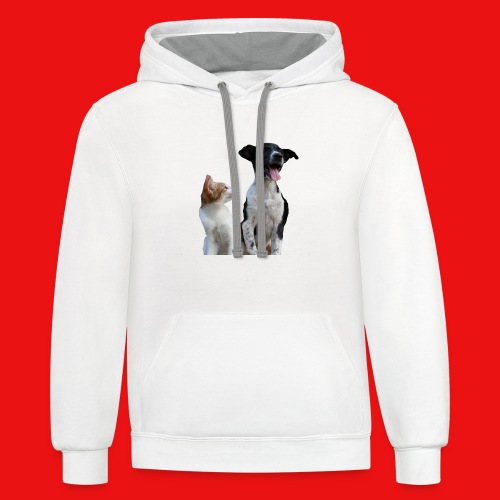 cat and dog - Unisex Contrast Hoodie