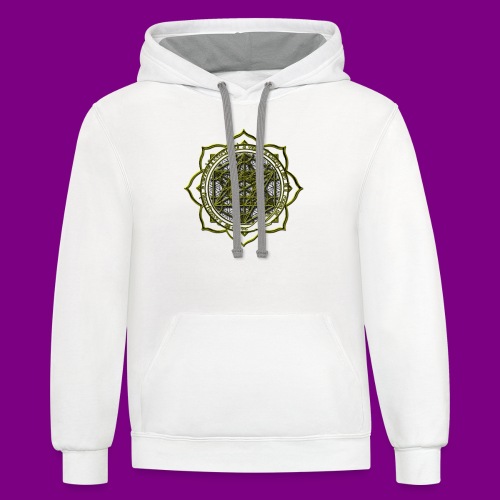 Energy Immersion, Metatron's Cube Flower of Life - Unisex Contrast Hoodie