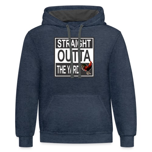Straight outta Yard ROOster - Unisex Contrast Hoodie