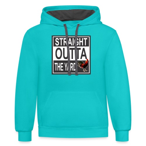 Straight outta Yard ROOster - Unisex Contrast Hoodie