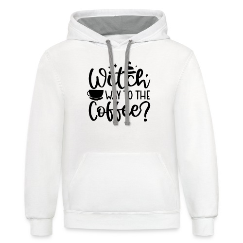 Witch Way to the Coffee - Unisex Contrast Hoodie