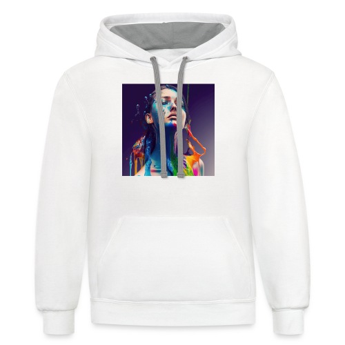 Here You Are - Emotionally Fluid Collection - Unisex Contrast Hoodie
