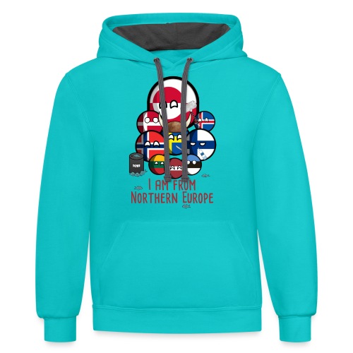 I am from northern Europe! Countryball - Unisex Contrast Hoodie