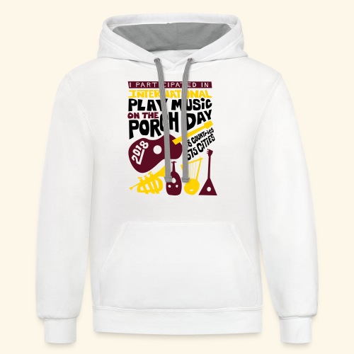 play Music on the Porch Day Participant 2018 - Unisex Contrast Hoodie
