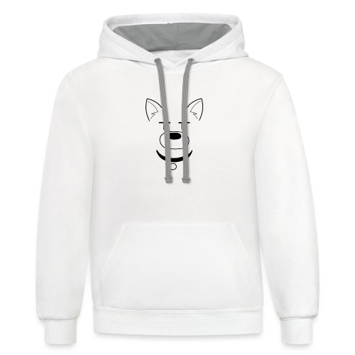 dog with pointy ear - Unisex Contrast Hoodie