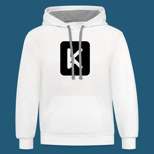 Black logo only no background - Unisex Contrast Hoodie