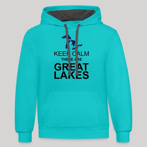Keep Calm/Great Lakes - Unisex Contrast Hoodie