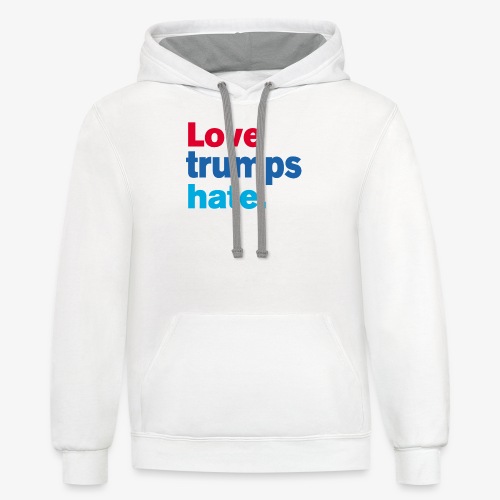 Love Trumps Hate - Unisex Contrast Hoodie