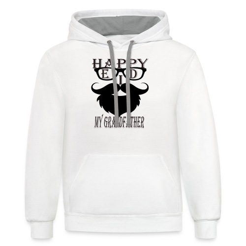 HAPPY EID My GRANDFATHER t-shirt alignment tool - Unisex Contrast Hoodie