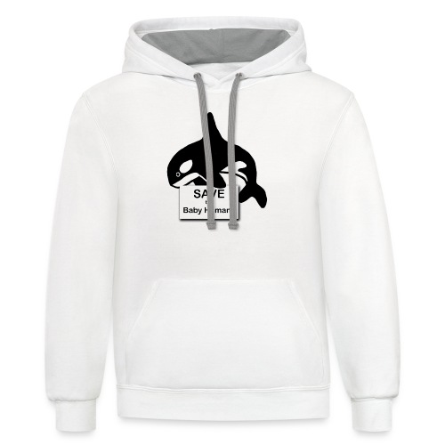 Save the Baby Humans - Unisex Contrast Hoodie