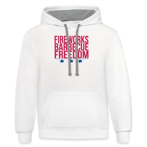Fireworks Barbecue Freedom - Unisex Contrast Hoodie