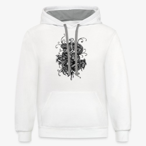 Dagger And Snake - Unisex Contrast Hoodie