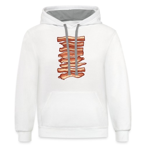 Sizzling Bacon Strips - Unisex Contrast Hoodie