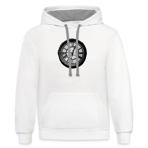 The Heart of New York (White version) - Unisex Contrast Hoodie