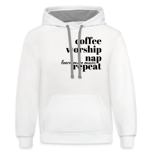 Coffee Worship Nap Tee - Unisex Contrast Hoodie